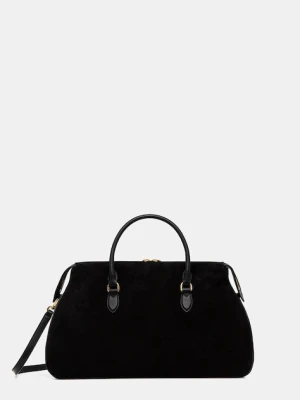 Pollini torebka zamszowa kolor czarny PC4406PP0N QD1