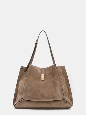 Pollini torebka zamszowa kolor zielony PC4415PP0N QI1