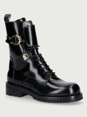 Pollini workery damskie skórzane czarny