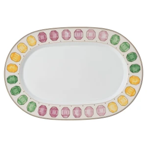 Półmisek Idyllia, Porcelana, Nadrukowany motyw kryształu, klejnot, Duży, Różnokolorowy Swarovski