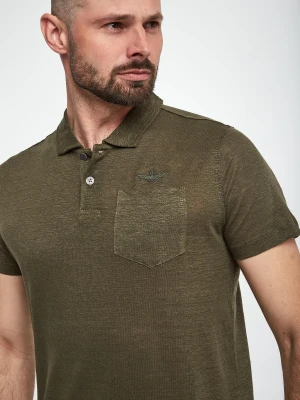 Polo męskie lniane AERONAUTICA MILITARE