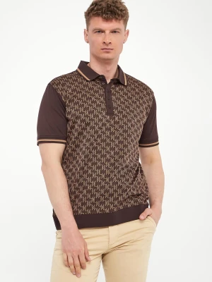 Polo męskie z nadrukiem logo KARL LAGERFELD