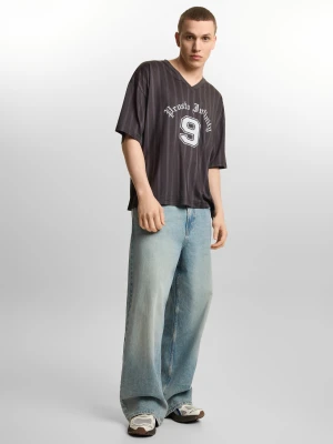 Polo Nine t-shirt oversize męski czarny Klasyk