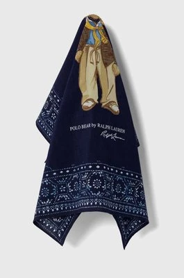 Polo Ralph Lauren apaszka z domieszką jedwabiu kolor granatowy wzorzysta 455938468