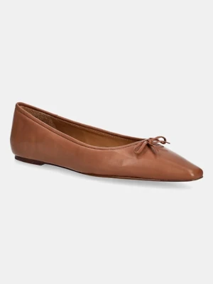 Polo Ralph Lauren baleriny skórzane Pointed Ballet kolor brązowy 818973066001