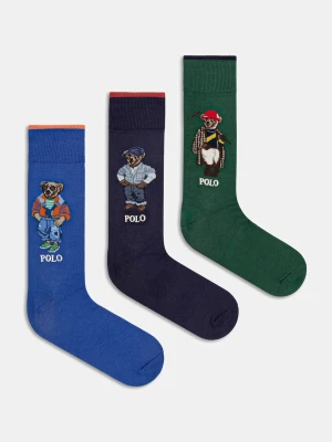 Polo Ralph Lauren BCI COTTON-SSNL BRS GBX-CRW-GFB skarpety męskie 3-pack