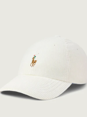 POLO RALPH LAUREN Bejsbolówka | sztruks biały