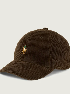 POLO RALPH LAUREN Bejsbolówka | sztruks | z dodatkiem skóry brązowy
