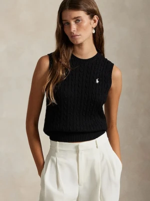 Polo Ralph Lauren bezrękawnik bawełniany damski kolor czarny 211971882
