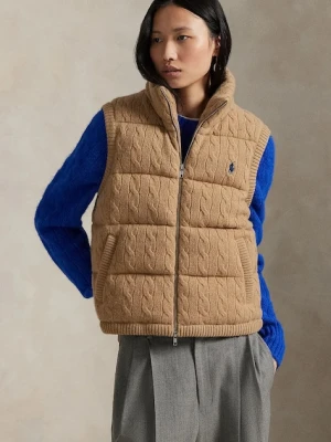 Polo Ralph Lauren bezrękawnik kolor beżowy przejściowy 211966120