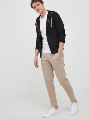 Polo Ralph Lauren bluza 710813297001 męska kolor czarny z kapturem gładka