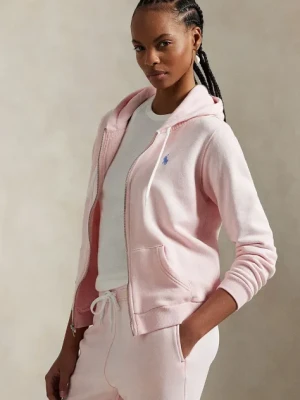Polo Ralph Lauren bluza bawełniana damska kolor różowy z kapturem melanżowa 211935584