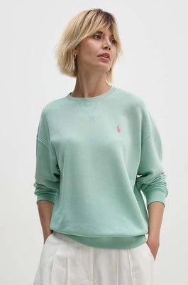 Polo Ralph Lauren bluza bawełniana damska kolor zielony gładka 211935582