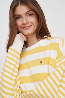 Polo Ralph Lauren bluza bawełniana damska kolor żółty wzorzysta