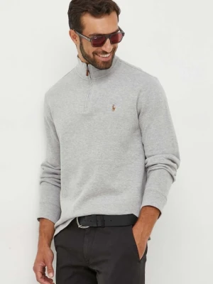 Polo Ralph Lauren bluza bawełniana kolor szary melanżowa