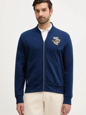 Polo Ralph Lauren bluza bawełniana Long Sleeve Sweatshirt męska kolor niebieski z aplikacją 710970280
