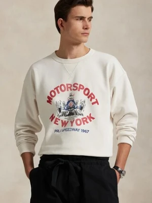 Polo Ralph Lauren bluza bawełniana Lscnvfm2 Long Sleeve męska kolor biały z nadrukiem 710972336