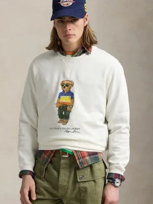 Polo Ralph Lauren bluza bawełniana męska kolor biały z nadrukiem 710973146
