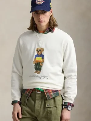 Polo Ralph Lauren bluza bawełniana męska kolor biały z nadrukiem 710973146