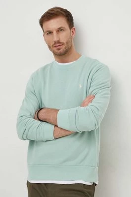 Polo Ralph Lauren bluza bawełniana męska kolor zielony gładka