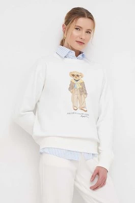 Polo Ralph Lauren bluza damska kolor beżowy z nadrukiem