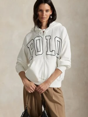 Polo Ralph Lauren bluza damska kolor biały z kapturem 211A90685