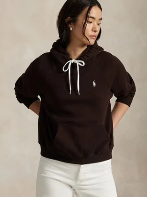 Polo Ralph Lauren bluza damska kolor brązowy z kapturem gładka 211971698