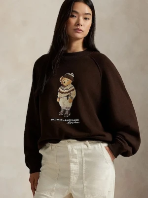 Zdjęcie produktu Polo Ralph Lauren bluza damska kolor brązowy z nadrukiem 211A87105