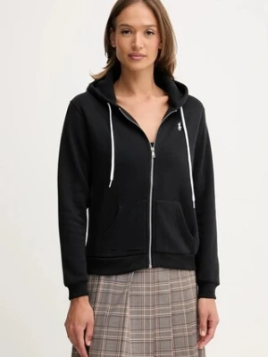 Polo Ralph Lauren bluza damska kolor czarny z kapturem gładka 211943008