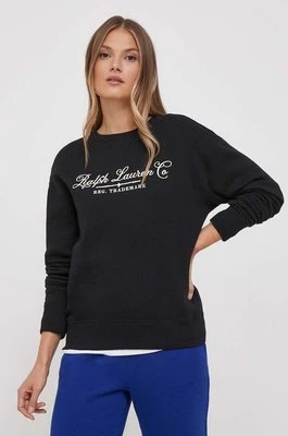Polo Ralph Lauren bluza damska kolor czarny z nadrukiem