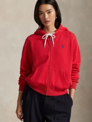 Polo Ralph Lauren bluza damska kolor czerwony z kapturem gładka 211971699