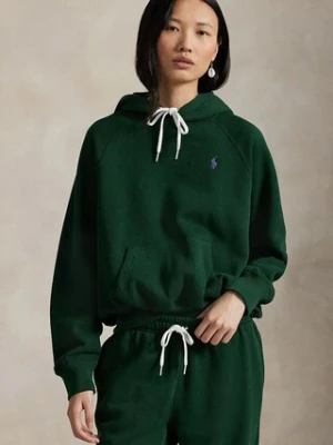 Polo Ralph Lauren bluza damska kolor zielony z kapturem gładka 211971698