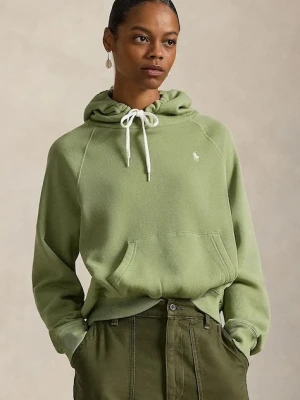 Polo Ralph Lauren bluza damska kolor zielony z kapturem gładka 211971698