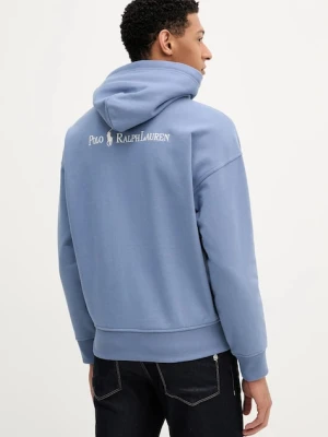 Polo Ralph Lauren bluza Lspohoodm11 Long Sleeve męska kolor niebieski z kapturem gładka 710964718