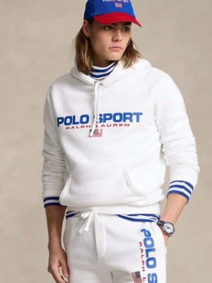 Polo Ralph Lauren bluza męska kolor biały z kapturem z nadrukiem