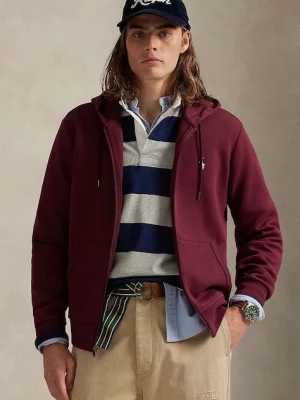 Polo Ralph Lauren bluza męska kolor bordowy z kapturem gładka 710881517