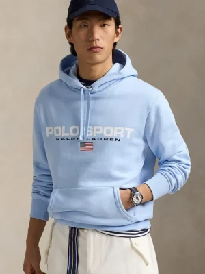 Polo Ralph Lauren bluza męska kolor niebieski z kapturem z nadrukiem 710938447