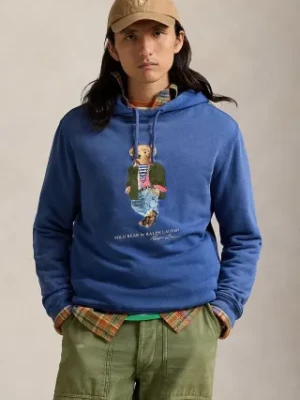 Polo Ralph Lauren bluza męska kolor niebieski z kapturem z nadrukiem 710958192