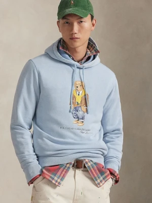 Polo Ralph Lauren bluza męska kolor niebieski z kapturem z nadrukiem 710P04984
