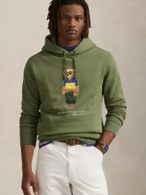 Polo Ralph Lauren bluza męska kolor zielony z kapturem z nadrukiem 710973147