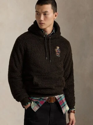 Polo Ralph Lauren bluza polarowa męski kolor brązowy z kapturem z aplikacją 710981798