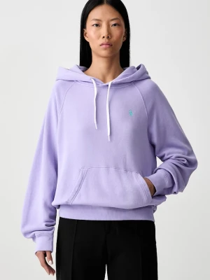 Polo Ralph Lauren bluza z kapturem damska z bawełną fioletowy