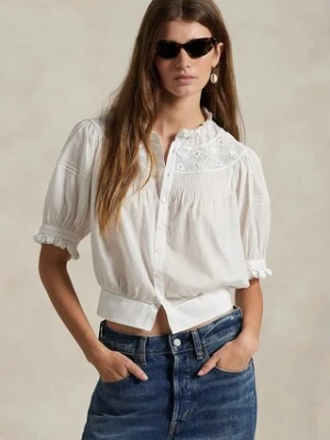 Polo Ralph Lauren bluzka bawełniana damska kolor biały gładka 211965852