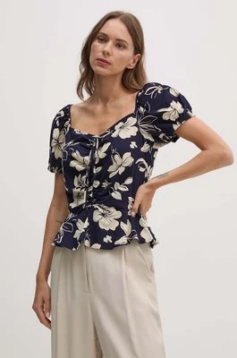 Polo Ralph Lauren bluzka bawełniana damska kolor granatowy wzorzysta 211935137