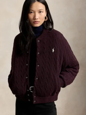 Polo Ralph Lauren bomberka damska z wełną bordowy