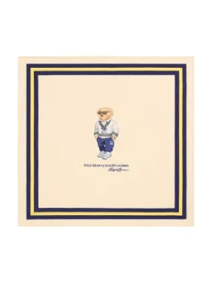 Polo Ralph Lauren chusta bawełniana męska kolor biały wzorzysta 449973182