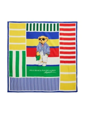 Polo Ralph Lauren chusta z domieszką jedwabiu damska kolor multicolor wzorzysta 455970325