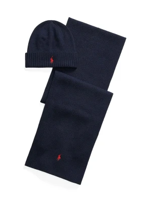 Polo Ralph Lauren czapka i szalik męskie wełniane brązowy
