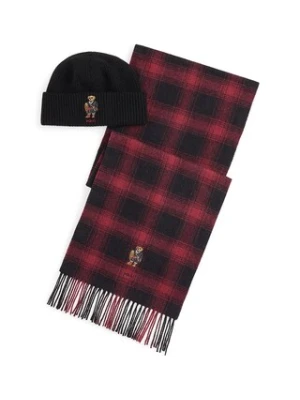 Polo Ralph Lauren czapka i szalik wełniany kolor multicolor 449P02049