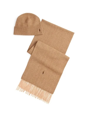 Polo Ralph Lauren czapka i szalik wełniany kolor zielony 449959529